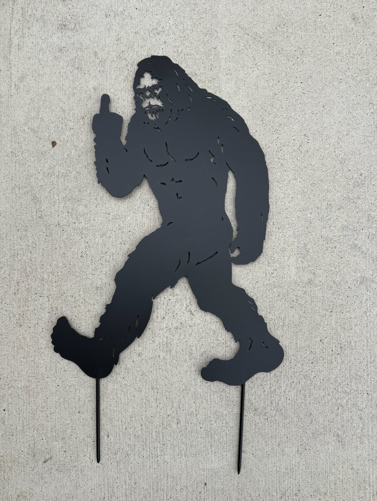 Flipping Off Bigfoot Yard Sign