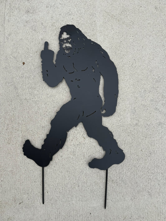 Flipping Off Bigfoot Yard Sign