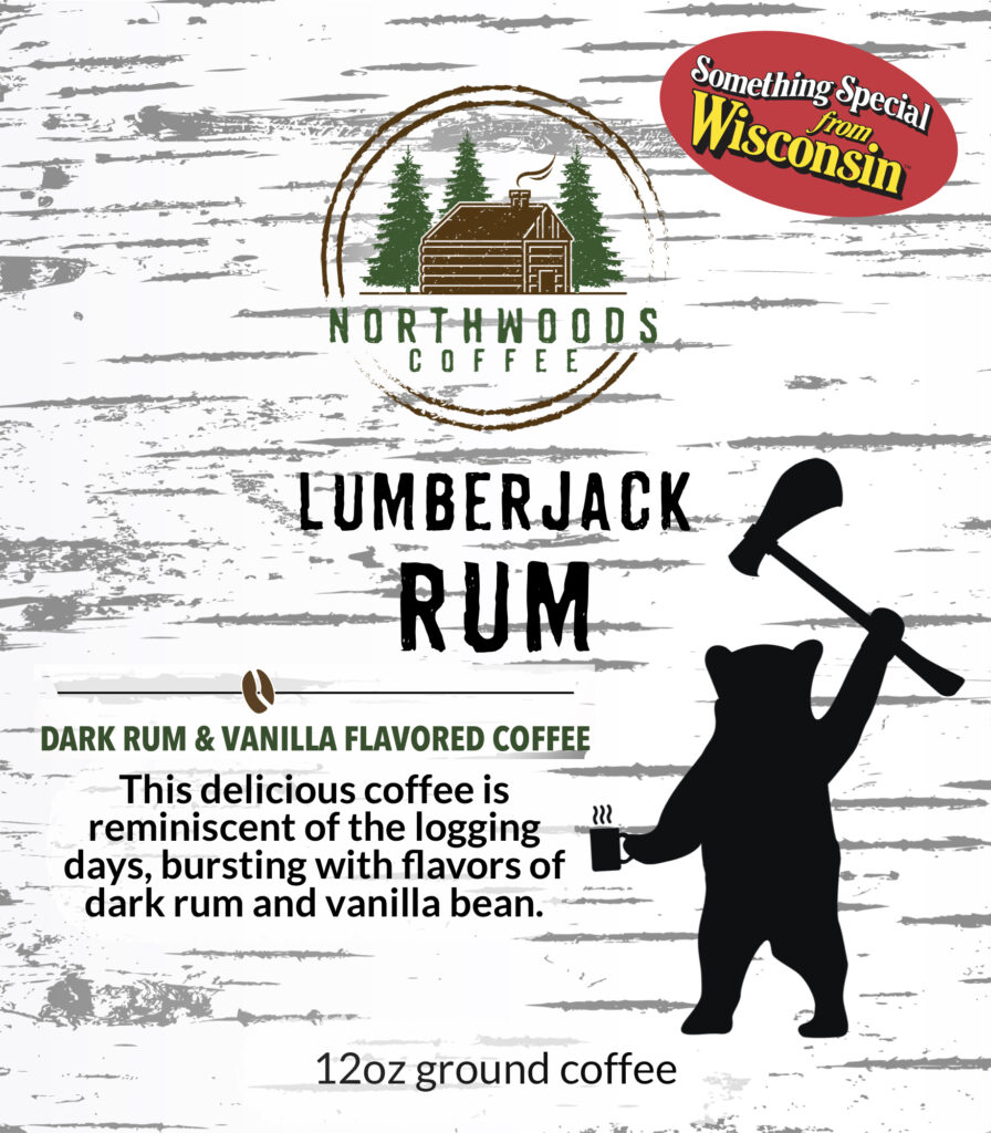 Northwoods Lumberjack Rum – Dark Rum, Vanilla Flavored Coffee - 12oz